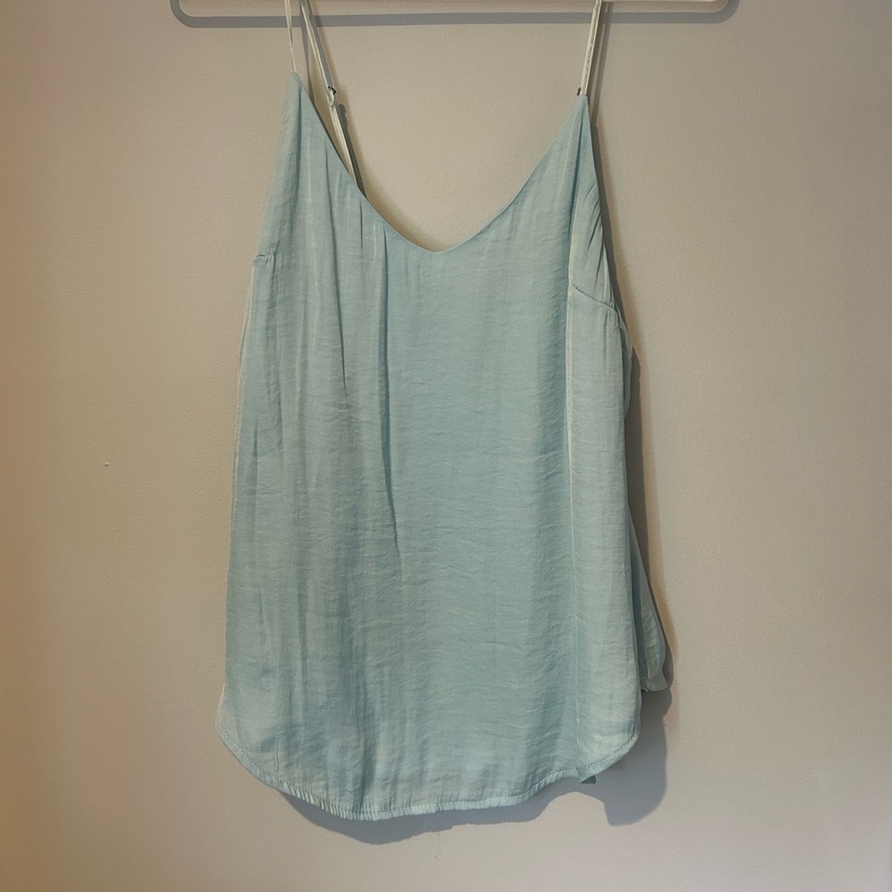 blue satin top